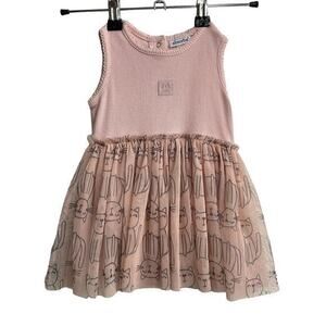 Absorba Baby Girl Cat One Piece Tulle Skirt Dress in Pink Size 12 months